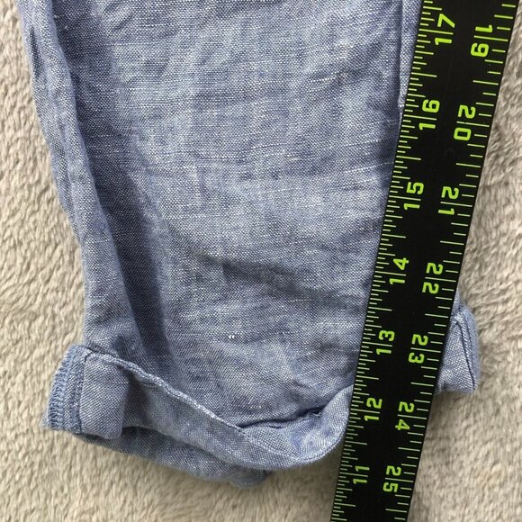 Rachel Roy Women Pants Size XS Straight Leg 100% Linen Blue Elastic Waist Casual - Picture 5 of 11